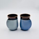Rustic Glazed Ceramic Tumbler Cup – Blue Tones