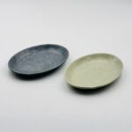 Oval Ceramic Serving Plate – Textured Finish 20CM (One)