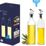 2 Pcs Oil Bottle Set – Glass with Pourer