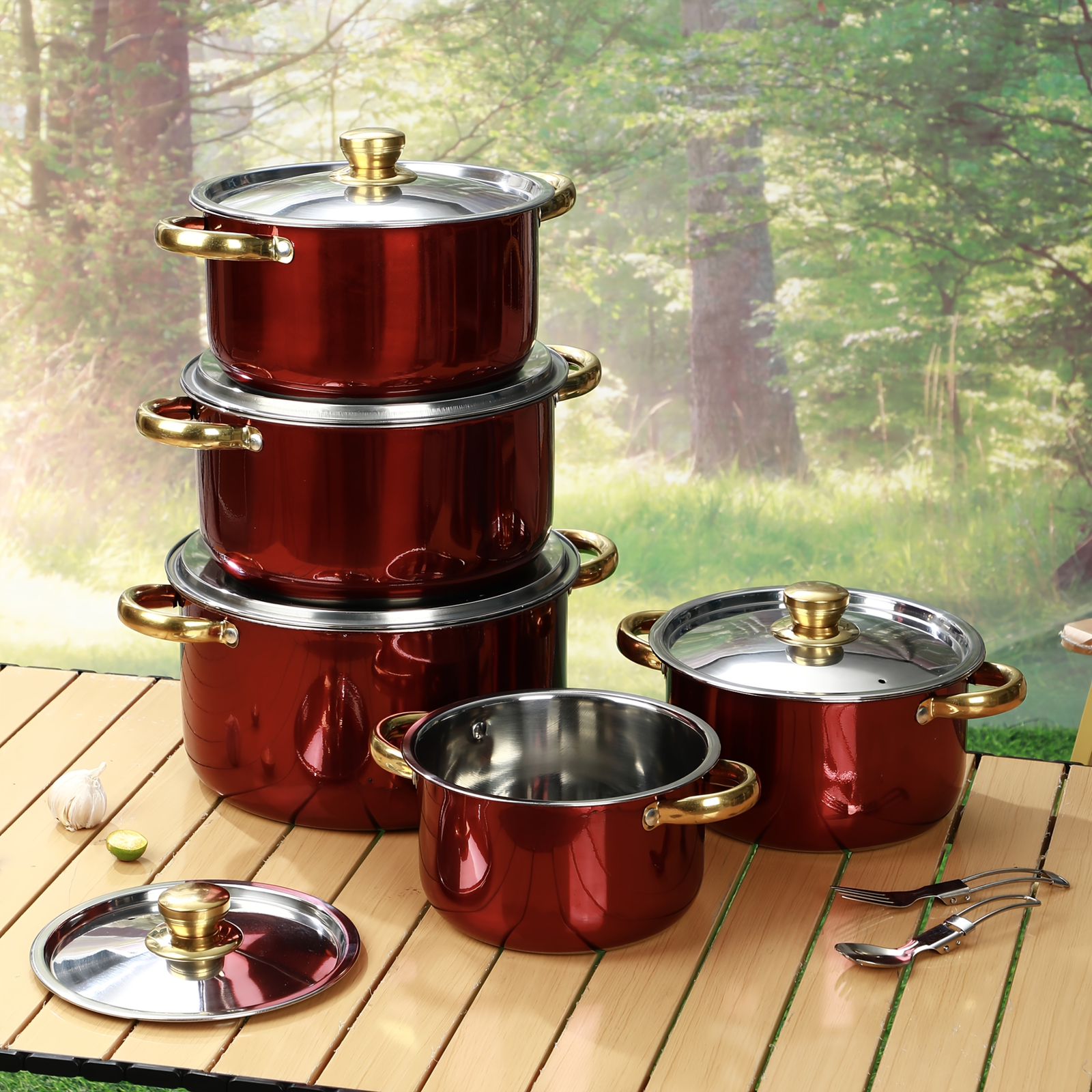 WhatsApp Image 2026-05-25 at 19.25.51fds Cooking Set – Red (5-piece pot set) - Image 1