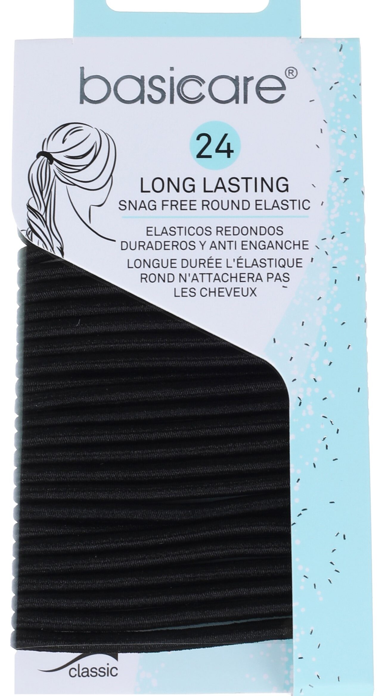 3435 BLACK LONG LASTING SNAG FREE ROUND ELASTIC – Pack of 24 - Image 1
